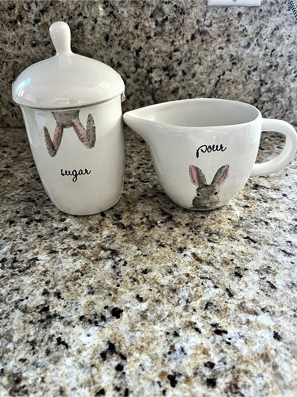 Rae Dunn Easter Rabbit Sugar & Creamer Pour Set